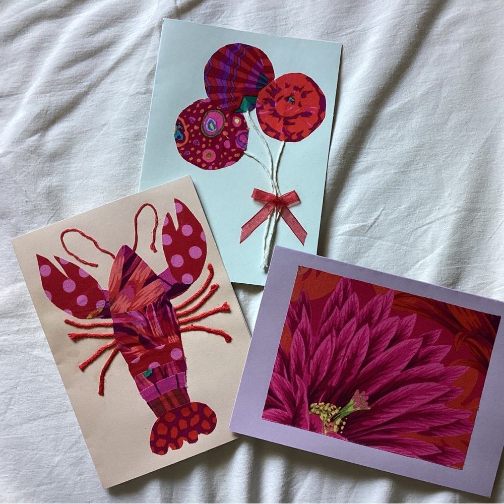 Handmade blank cards Set#6 (Kaffe Fassett)